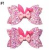 3.5'' Glitter rabbit hair bows easter inspired leather clip for girl toddle hair accessories