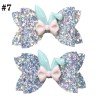 3.5'' Glitter rabbit hair bows easter inspired leather clip for girl toddle hair accessories