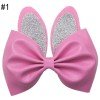 5.5'' Glitter rabbit hair bows easter bunny inspired leather clip