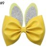 5.5'' Glitter rabbit hair bows easter bunny inspired leather clip