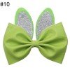 5.5'' Glitter rabbit hair bows easter bunny inspired leather clip