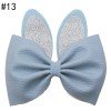 5.5'' Glitter rabbit hair bows easter bunny inspired leather clip
