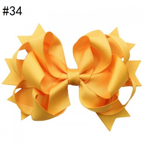  3.5'' loopy solid hair bow grosgrain ribbon bows