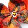 4.5'' Fall Bows Clip Girls Thanksgiving Turkey Hair Bows Clip Headband with Rhinestone Plaid Check Bows for Autumn