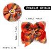 4.5'' Fall Bows Clip Girls Thanksgiving Turkey Hair Bows Clip Headband with Rhinestone Plaid Check Bows for Autumn
