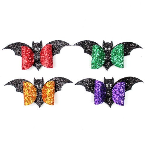 Halloween Little Bat Sparkle Hair Bow  