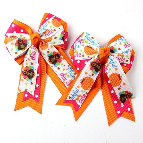 3-Layer Halloween Equestrian Show Bow with Streamers