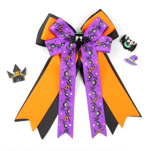 Halloween Hair Bow Clip Horse Show Ghost Boo Big Bows