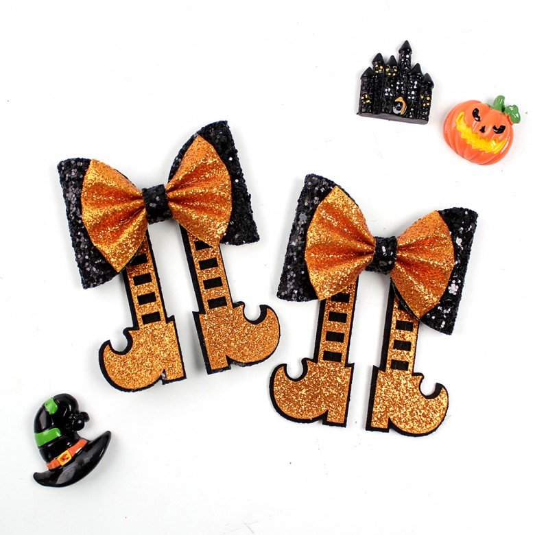Halloween Glitter Hair Clip Witch Boots Clips Halloween Glitter Hair Clip Witch Boots Clips