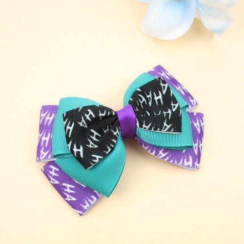 Joker & Poker Inspired Halloween Cheerleading Hair Bow Clip