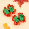 2pcs/pair Fall Octopus Hair Bows Clip for Girls Halloween Christmas Holiday Hair Bows Clips Kids Autumn Winter Multi Color Bows