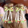 Fall Halloween Ribbon Hair Bows with Beads
