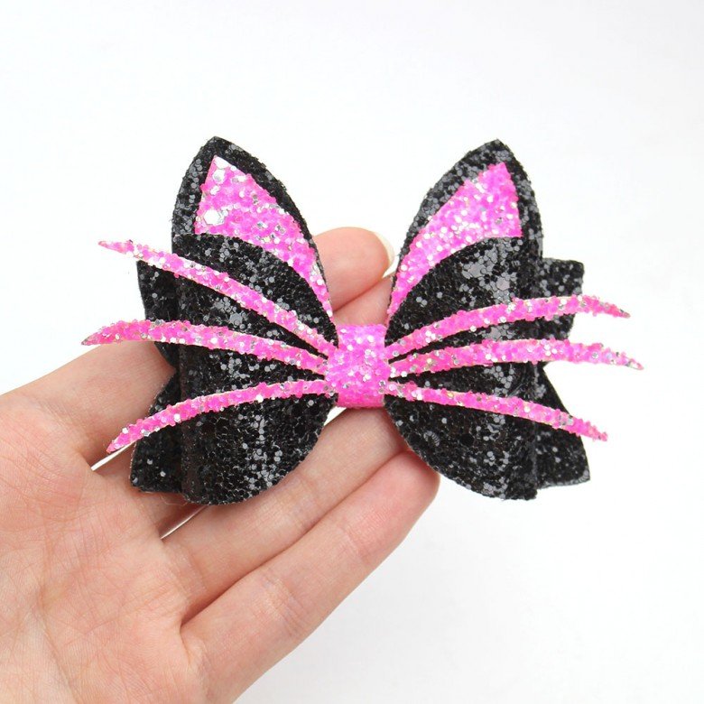 Halloween Black Cat Ears Hair Clips Halloween cat Glitter Hair Clips Creepy cat Hair Bows for Girls Halloween Black Cat Ears Hair Clips Halloween cat Glitter Hair Clips Creepy cat Hair Bows for Girls