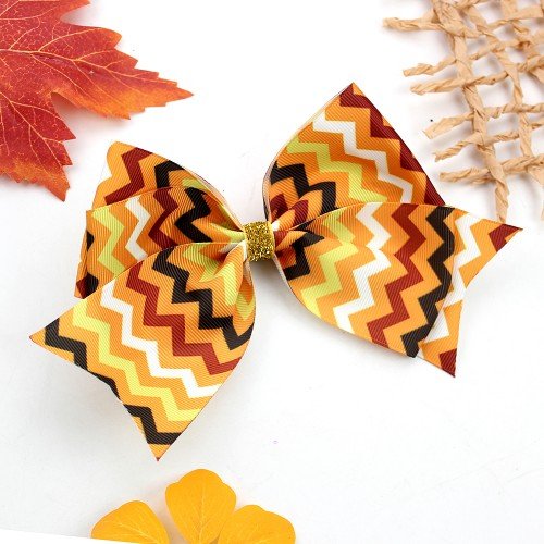 Thanksgiving Hair Bow Fall Pumpkin Turkey Bows Autumn hair bows