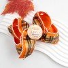 Fall Thanksgiving Day Hair Bow Clips for Girls Maple Leaf Plaid Moonstitch Ribbon Bow Barrettes Kids Hair Accessories