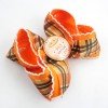 Fall Thanksgiving Day Hair Bow Clips for Girls Maple Leaf Plaid Moonstitch Ribbon Bow Barrettes Kids Hair Accessories