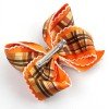 Fall Thanksgiving Day Hair Bow Clips for Girls Maple Leaf Plaid Moonstitch Ribbon Bow Barrettes Kids Hair Accessories