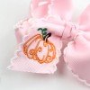 Halloween Embroidered Hair Bow Scalloped Ribbon Pumpkin Trick Or Treat Hair Clip For Little Girls Halloween Embroidered Hair Bow Scalloped Ribbon Pumpkin Trick Or Treat Hair Clip For Little Girls