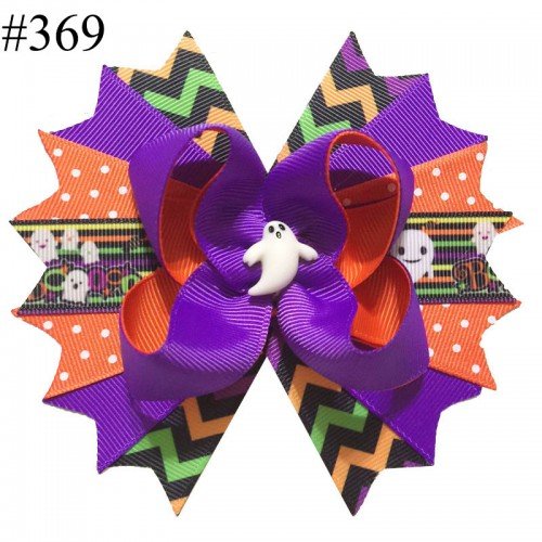 halloween Pumpkin Spider Pattern hair bows 351-400 halloween Pumpkin Spider Pattern hair bows 351-400
