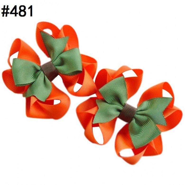 halloween Pumpkin Spider Pattern hair bows 451-500 halloween Pumpkin Spider Pattern hair bows 451-500