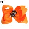 4.5inch Halloween  bows clip pumpkin bow clip Kids Grosgrain Ribbon Barrettes Hair Accessories