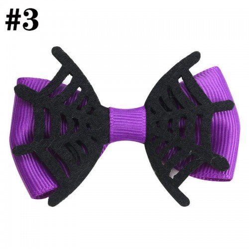 Halloween mini Cobweb bow kids hair bow clips hair accessories