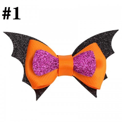 Halloween bat  Hair Bow Halloween Hair Clip Glitter Hair Bow girls hair bows