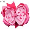 5inch valentine hair Bow clip  Triple Layer hairbow Baby love heart ribbon for girl clip