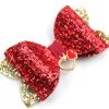 Valentine Day Glitter Hair Bows Clips Red Heart Glitter Leather Hair Clip Kids Hair Bow Accessories