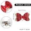 Valentine Day Glitter Hair Bows Clips Red Heart Glitter Leather Hair Clip Kids Hair Bow Accessories