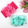 Baby Solid Color Bow Headband Hollow Cotton Newborn Elastic Kids Girl Hair Band Bowknot Turban Hair Accessories