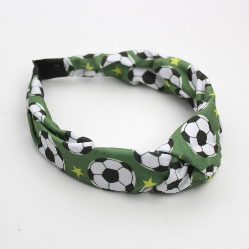 Girls Sport World Cup Soccer Wide Knotted Headband Football Field Soft Fabric Headband for Girls Women Hair Accessories