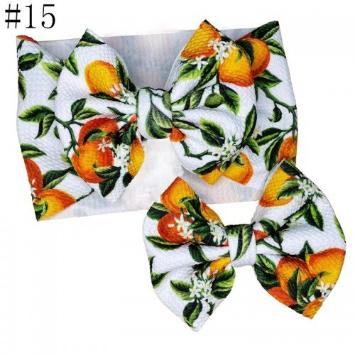 new Stretchy Headwrap SET 6'' Baby Head Wrap girl Headband Big Bow Headband and Piggies Bows15-68
