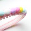 5.7''girls Colorful Pom Pom bows Cute rainbow Headband