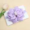 Spring Baby Flower Grosgrain Ribbon Soft Headband with Pearl Pastel Baby Headband for Kids Hair Accessories