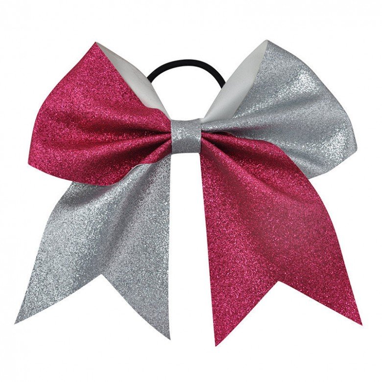 7.5" Bling Sparkly Glitter two tone cheerleading Bows 7.5" Bling Sparkly Glitter two tone cheerleading Bows