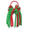 Christmas Plaid Cheer Bow Hair Ties ，Classic Xmas Checkered Large Bows with Long Ribbon Tails