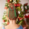 Christmas Plaid Cheer Bow Hair Ties ，Classic Xmas Checkered Large Bows with Long Ribbon Tails