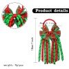 Christmas Plaid Cheer Bow Hair Ties ，Classic Xmas Checkered Large Bows with Long Ribbon Tails