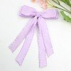 Solid Color Ruffled Tassel Long Tail Sailor Hair Bow Clip 