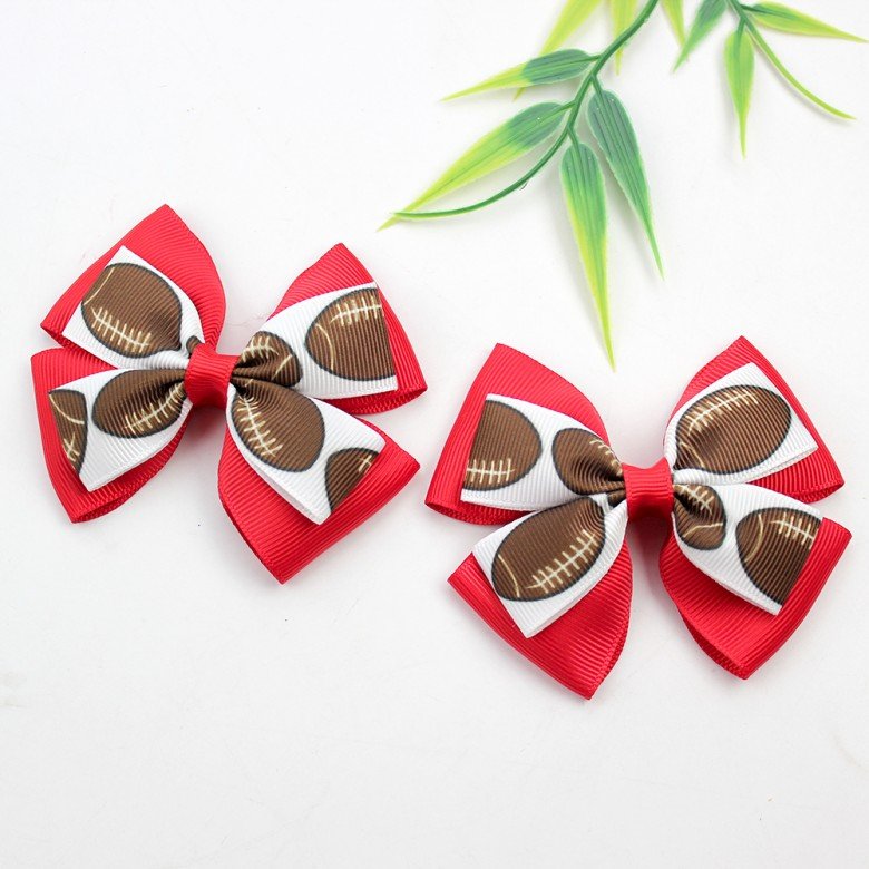 2pcs/set Football Hair Bows Sport Football Pigtail Clip Rugby Ream Hair Bow for Girls Kids Hair Bow Accessories 2pcs/set Football Hair Bows Sport Football Pigtail Clip Rugby Ream Hair Bow for Girls Kids Hair Bow Accessories