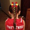 Girls Sport Soccer Themed Hair Bow Clips with Long Wavy tails for Game Day Football Hair Clips with Curled Streamers