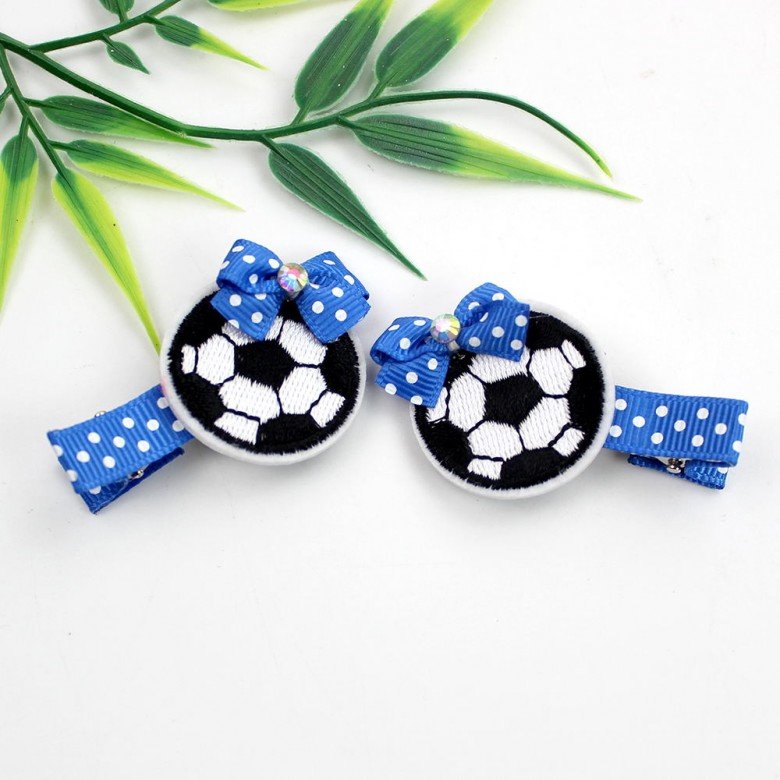 cute soccer ball embroidered hair clips cute soccer ball embroidered hair clips